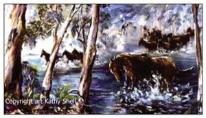 Brumbies Blue, award winning painting of wild horses
